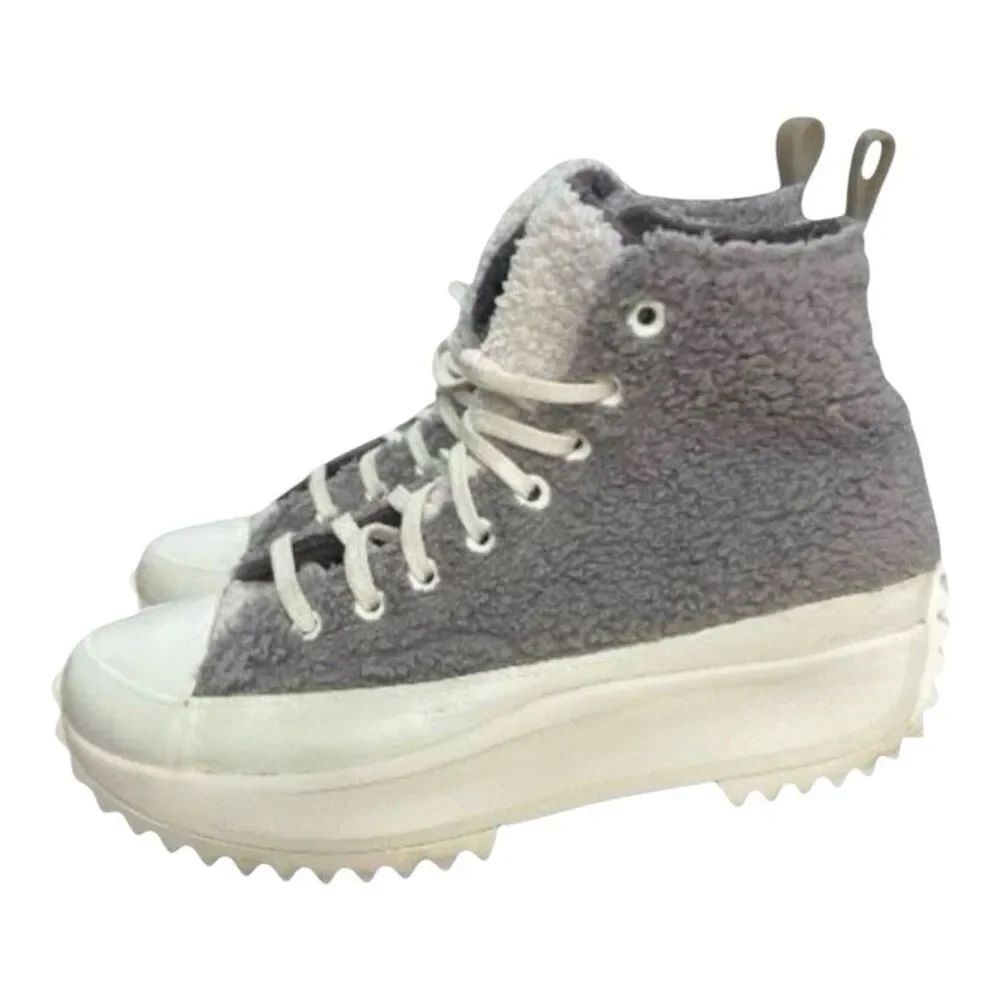 Converse Run Star Grey Hike Hi Platform M8/W9.5 172202C Sherpa Vapor Boot Shoes